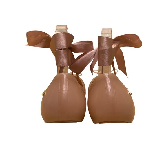 Melissa Women’s Pink Rubber With Ribbon Ties Ballet Bow Shoes Size 9 - Picture 6 of 8